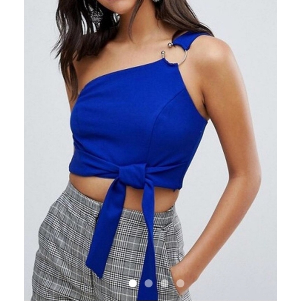 Blue One-Shoulder Top